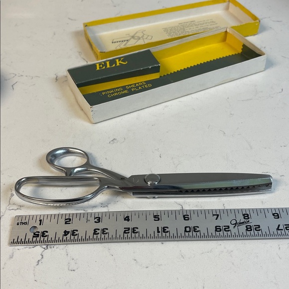 Vintage ELK Chrome Pinking Shears Chrome Plated Model “A” Size 9” - Picture 14 of 16